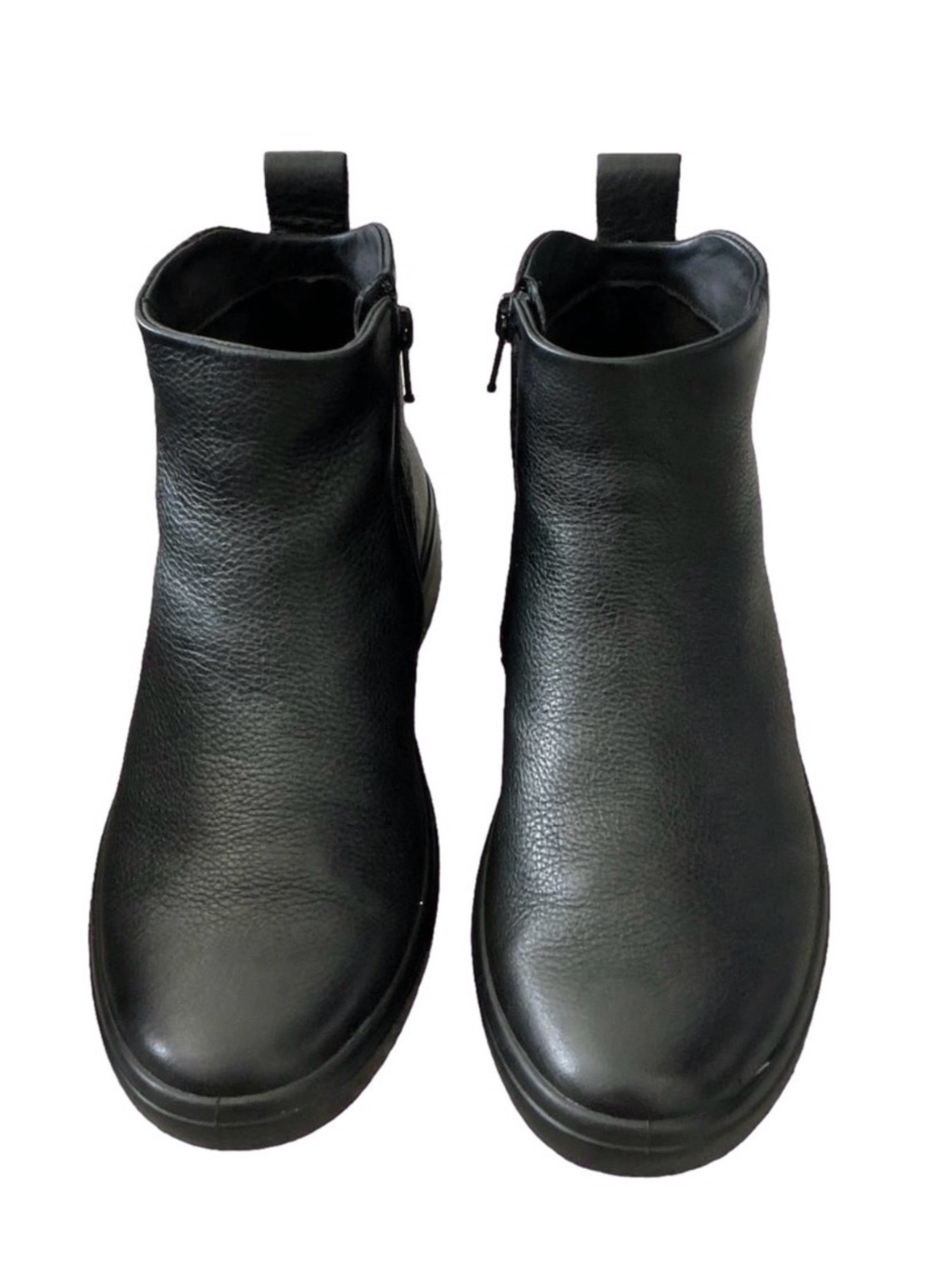 Black Leather Ankle Boots - Side Zip Chelsea Style